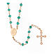 Rosary Necklace AMEN classic Pavè green crystals, silver 925 Rosè s1