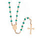 Rosary Necklace AMEN classic Pavè green crystals, silver 925 Rosè s2