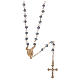 Rosary Necklace AMEN classic Pavè blue crystals, silver 925 Yellow s1
