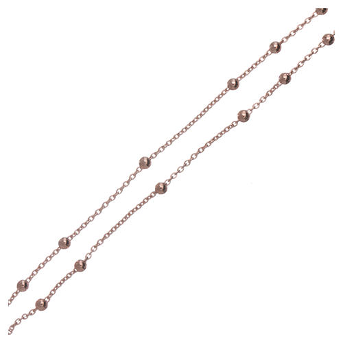 Collar rosario AMEN cuentas diám. 2,5 mm bronce rosado 4