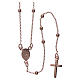 Collar rosario AMEN cuentas diám. 2,5 mm bronce rosado s3