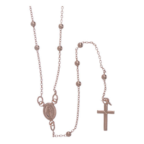 AMEN rosary necklace 2,5 mm diameter bronze rosè 1