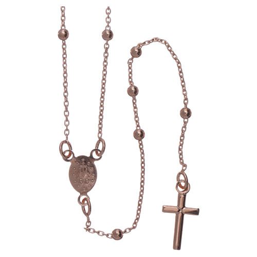 AMEN rosary necklace 2,5 mm diameter bronze rosè 3