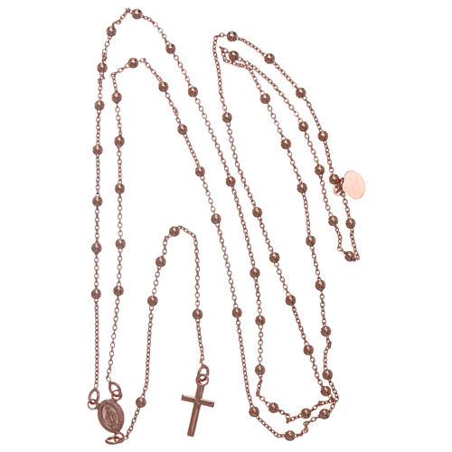 AMEN rosary necklace 2,5 mm diameter bronze rosè 5