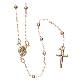 Rosari metallo: Collana rosario AMEN diam 2,5 mm bronzo Giallo