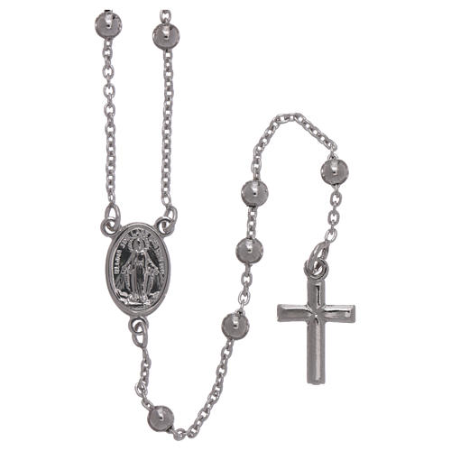Collana rosario AMEN diam 4 mm bronzo Rodio 1