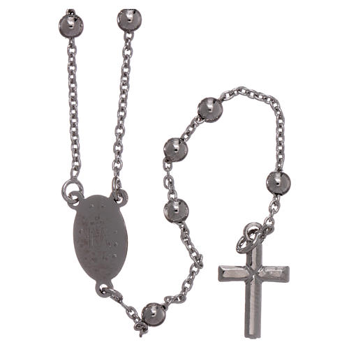 Collana rosario AMEN diam 4 mm bronzo Rodio 2