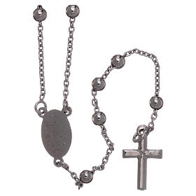 AMEN rosary necklace 2,5 mm diameter bronze rhodium
