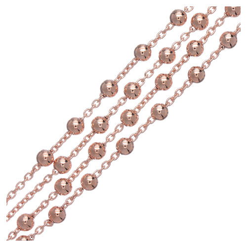 Rosenkranz von AMEN, 4 mm Perlen, aus Bronze, Rosè-Finish 3