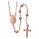 AMEN rosary necklace 4 mm diameter bronze rosè s2