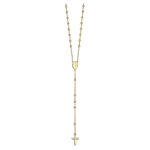 AMEN rosary necklace 4 mm diameter bronze yellow 1