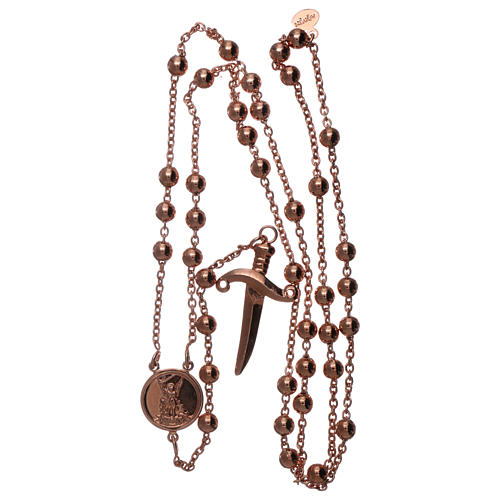AMEN rosary bracelet Saint Micheal the Archangel in bronze finished in rosè 5