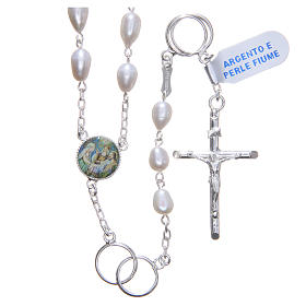 Wedding rosary beads with river pearls in 925 silver