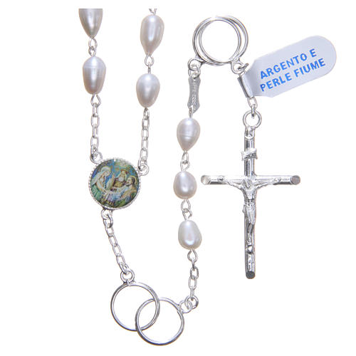 Wedding rosary beads with river pearls in 925 silver 1