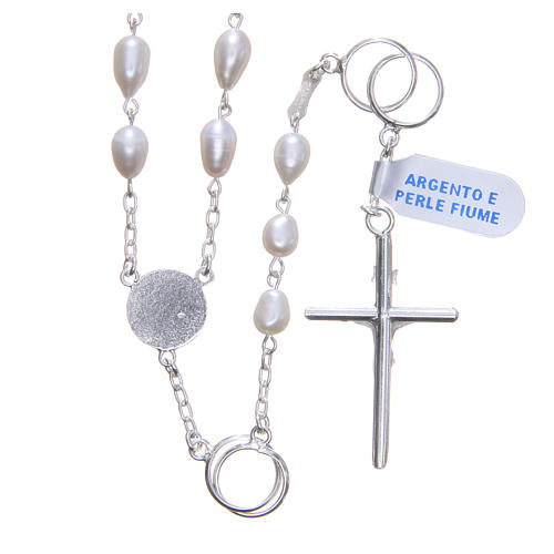 Wedding rosary beads with river pearls in 925 silver 2