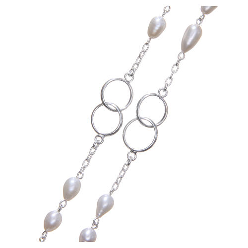 Wedding rosary beads with river pearls in 925 silver 3
