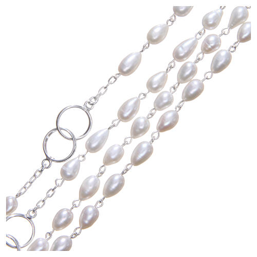 Wedding rosary beads with river pearls in 925 silver 4