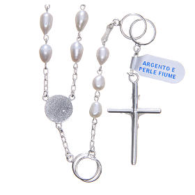 Wedding rosary beads with river pearls in 925 silver