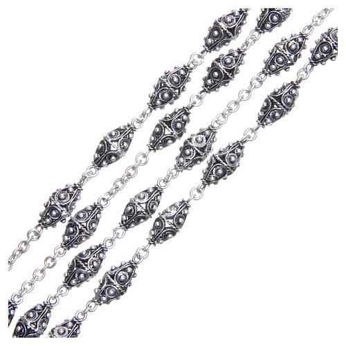 Rosary in 800 silver filigree, 126cm circumference 3