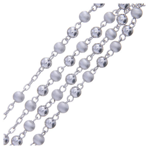 Rozenkranz Silber 925 satinierten Perlen 5mm 3