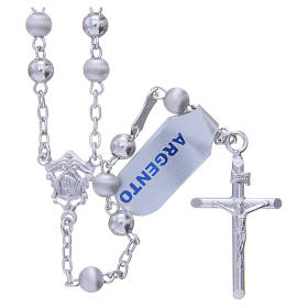 Rosary in 925 silver with 5mm velvety and smooth grains