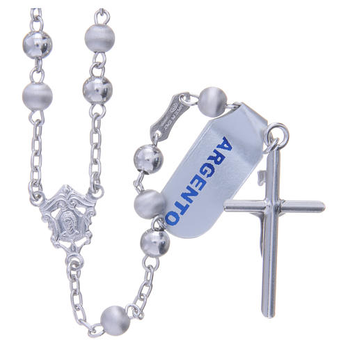 Rosary in 925 silver with 5mm velvety and smooth grains 2