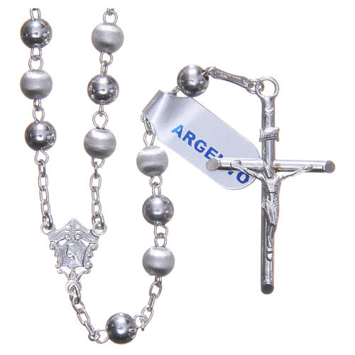 Rosary in 925 silver with 6mm velvety and smooth grains 1