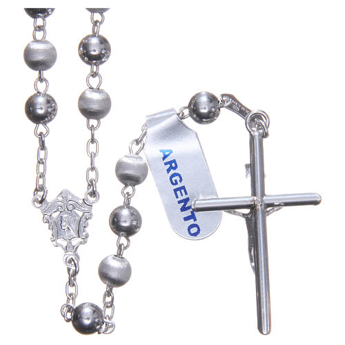 Rosary in 925 silver with 6mm velvety and smooth grains 2