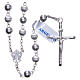 Rosary in 925 silver with 6mm velvety and smooth grains s1