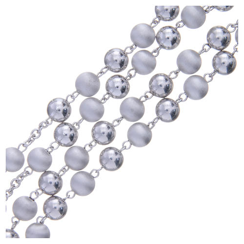 Rosary in 925 silver with 8mm velvety and smooth grains 3