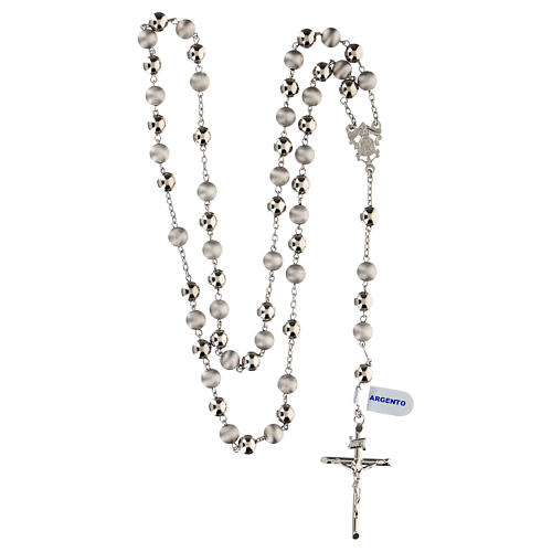 Rosary in 925 silver with 8mm velvety and smooth grains 4