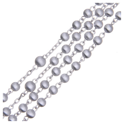 Rosenkranz Silber 925 Perlen 5mm satiniert 3
