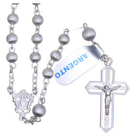 Rosary in 925 silver with 5mm velvety grains