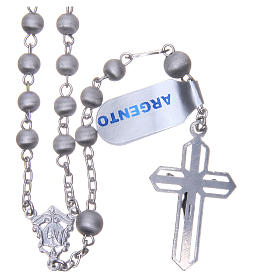 Rosary in 925 silver with 5mm velvety grains
