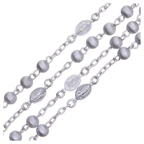Rosenkranz Silber 925 Perlen 5mm satiniert Gottesmutter von Lourdes 3
