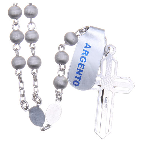 Rosary in 925 silver with velvety grains, Virgin of Lourdes 2