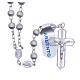 Rosary in 925 silver with velvety grains, Virgin of Lourdes s1
