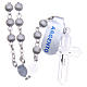 Rosary in 925 silver with velvety grains, Virgin of Lourdes s2