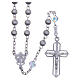 Rosary in 925 silver with 8mm velvety and strass grains s1