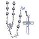 Rosary in 925 silver with 8mm velvety and strass grains s2