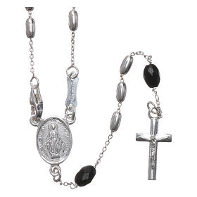 Rosary in 925 silver and oval crystal grains measuring 4mm