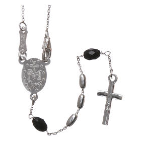 Rosary in 925 silver and oval crystal grains measuring 4mm