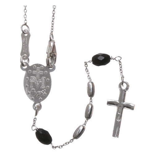Rosary in 925 silver and oval crystal grains measuring 4mm 2