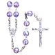 Rosary in 925 silver and purple crystal grains measuring 8mm s1