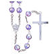 Rosary in 925 silver and purple crystal grains measuring 8mm s2