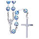 Rosary in 925 silver and sky blue crystal grains measuring 8mm s2