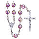 Rosary in 925 silver and pink crystal grains measuring 8mm s1