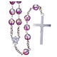 Rosary in 925 silver and pink crystal grains measuring 8mm s2