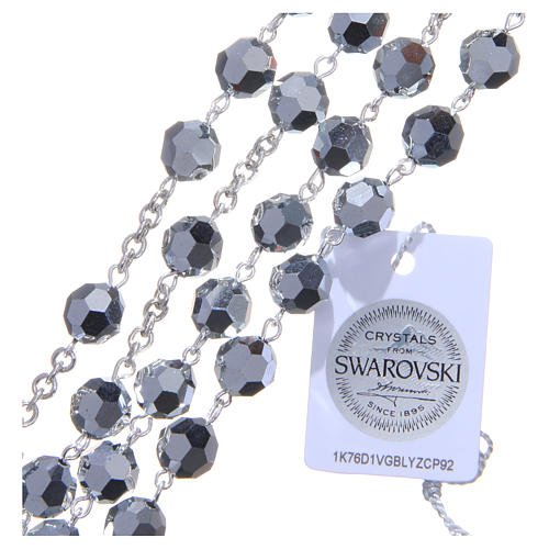 Rosary in 925 silver and metallic crystal grains measuring 8mm 3