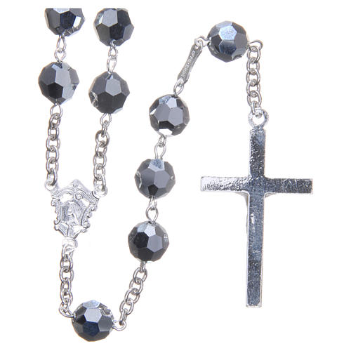 Rosary in 925 silver and metallic crystal grains measuring 8mm 2